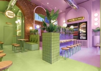 Η Masquespacio μόλις ολοκλήρωσε το πρώτο της σχέδιο εσωτερικής διακόσμησης στο Μιλάνο για την ιταλική αλυσίδα burger Bun